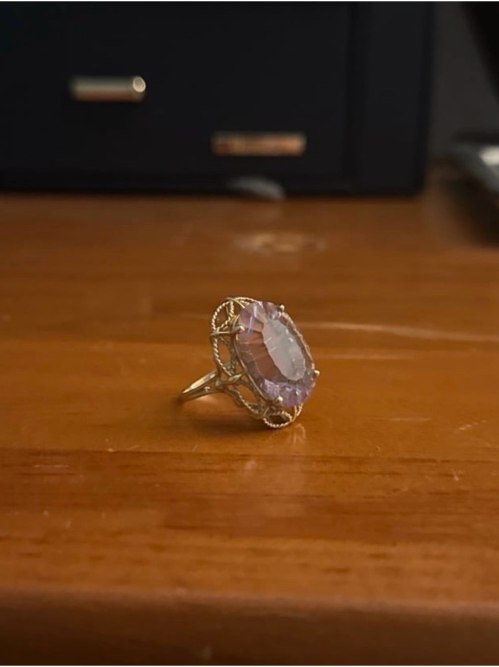Yellow Gold Ring With Amethyst